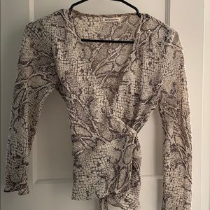 Reformation printed wrap top